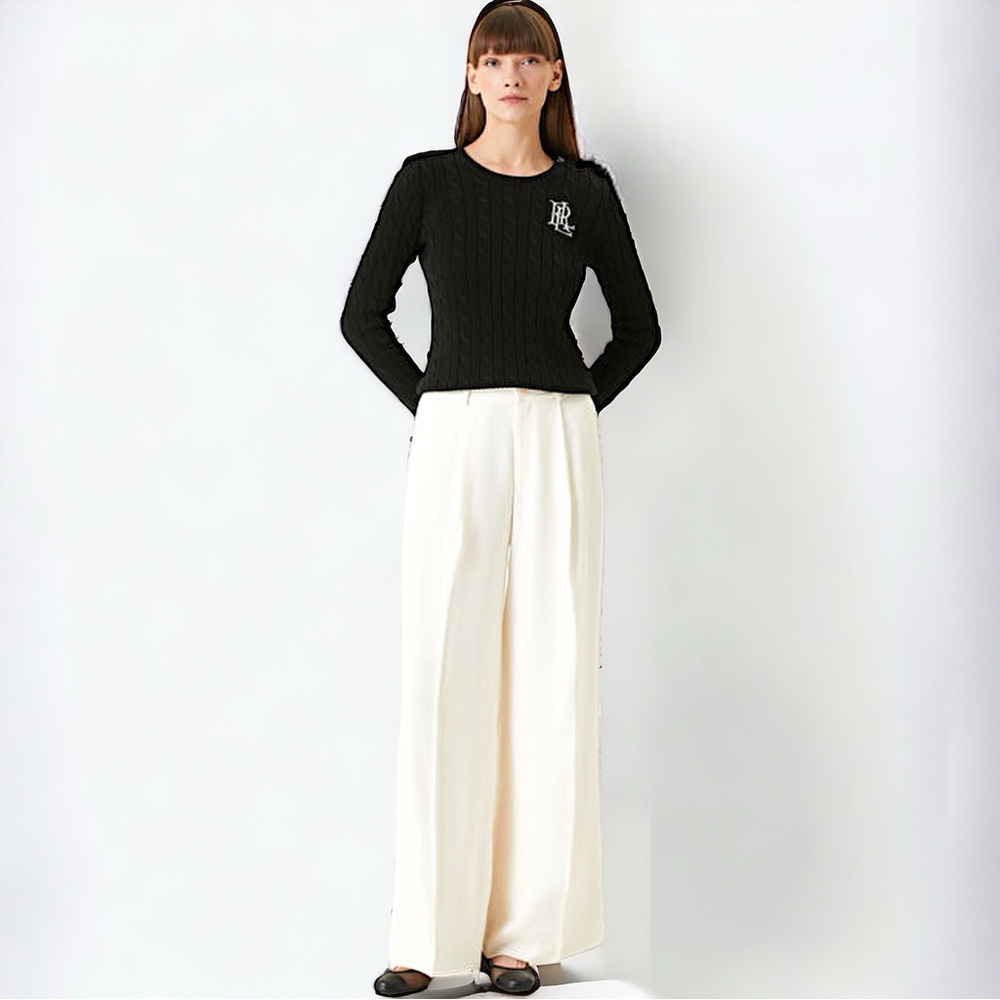 Lauren Ralph Lauren Silk Wide Leg Pants Size 10 fits like a sz 6